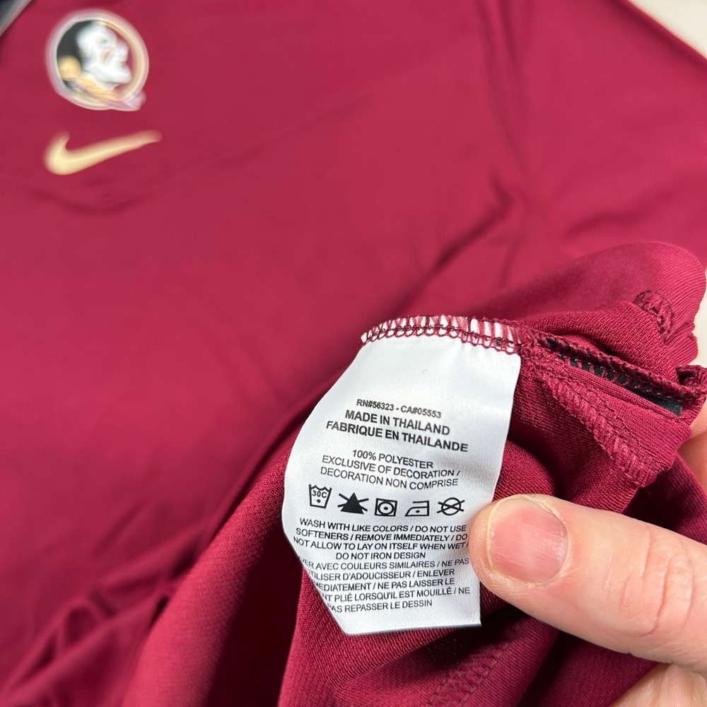 Nike FSU Shirt Womens 2xl On Field Florida State Seminoles Coach Club UPF 40 - Picture 8 of 12